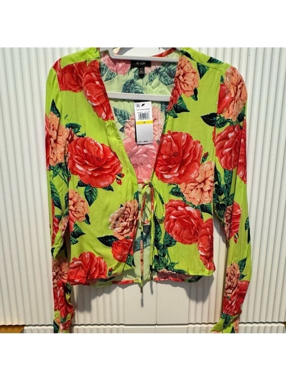 AFRM Floral Tie Front Top - Picture 5 of 10
